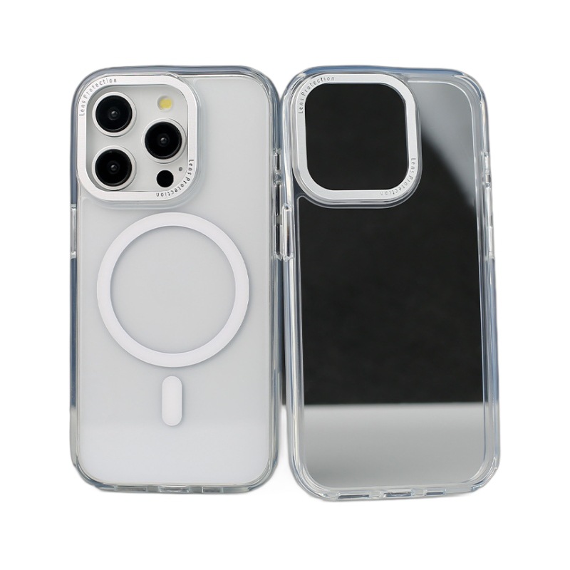 适用于iPhone15磁吸手机壳苹果15pro五金摄像头高透明防摔保护套